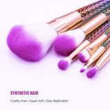 10Pcs Unicorn Mermaid Makeup Brush Set Fish Tail Foundation Powder Eyeshadow Make up Brushes Contour Blending Cosmetic Brushes