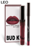 BUD K Lipstick Sets Long Lasting Matte Liquid Lipstick+velvet Lips Pencil Makeup Waterproof Matt Batom Nude Liquid Lip Gloss