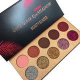 Beauty Glazed 10 Colors Shimmer Glitter Matte Eyeshadow Palette Cosmetics Tool Long Lasting Eye Shadow Makeup Pigments Kit