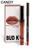 BUD K Lipstick Sets Long Lasting Matte Liquid Lipstick+velvet Lips Pencil Makeup Waterproof Matt Batom Nude Liquid Lip Gloss
