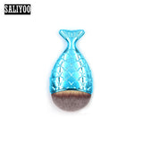 Lovely Mermaid Foundation Makeup Brush Fish Shaped Powder Blusher Cosmetic Makeup Brush Tool Kit Fishtail Bottom Contour Brushes