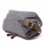 DAYGOS Canvas Travel Toiletry Organizer Shaving Dopp Kit Leather Travel Cosmetic Bag Makeup Men Handbag Casual Zipper Wash Cases