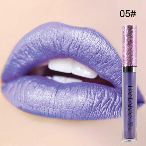 1Pc Diamond Metallic Lip Gloss Glitter Metallic Liquid Lipstick Glitter Pearl Color Lipgloss Lips Makeup Cosmetics Lip Tint Y2