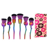 zwellbe 6 Pcs Rose Gloden Flower Shape Makeup Brushes Set Cosmetic Powder Face Pinceis Tool Blush Kabuki Brush Brocha Maquillaje